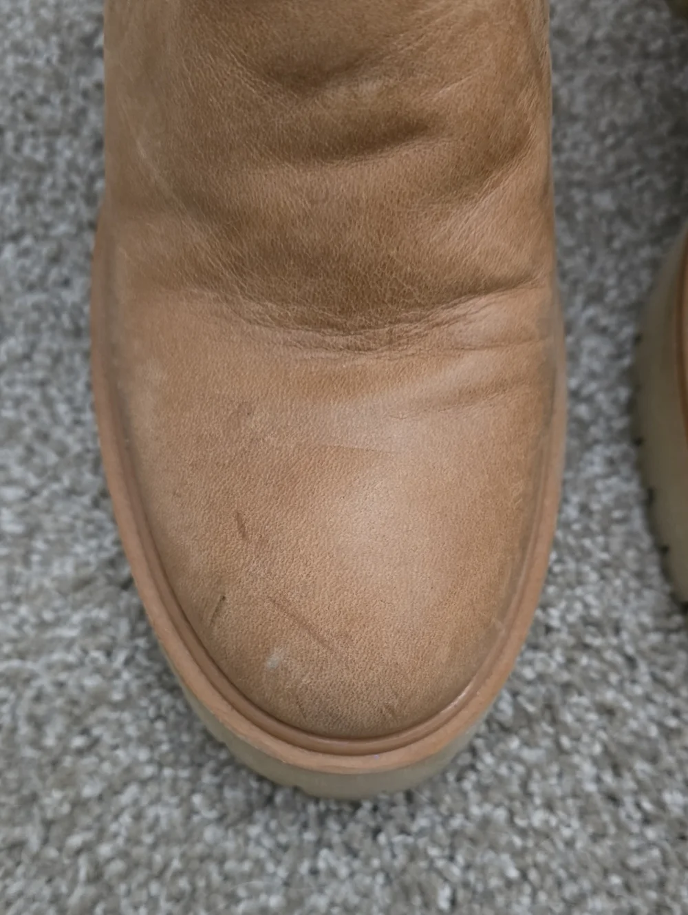 Free People Tan Chelsea Platform Boots Size 39 Size 8 Womens